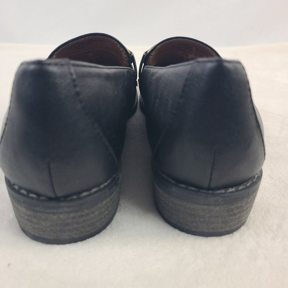 Eurosoft Nia Black Loafers With Brass Buckle Detail Womens Slip-On Shoes Size 6 - Picture 6 of 9